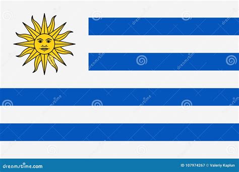 Icono Plano Del Vector De La Bandera De Uruguay Stock de ilustración