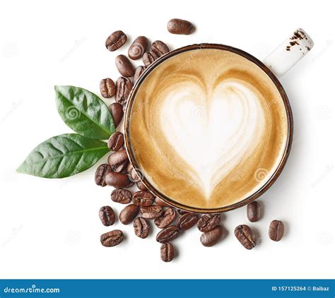 Coffee Latte Or Cappuccino Art With Heart Shape Stock Photo Image Of