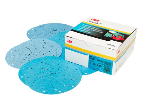 3m 51120 Hookit Blue Coat Abrasive Discs 325u 150 Mm 15 Gaten P500 Per