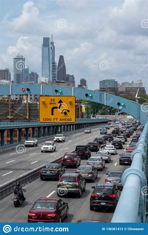 Traffic On Ben Franklin Bridge Editorial Photography Image Of