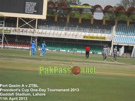 A View Of The Imtiaz Ahmed Enclosure At Gaddafi Stadium During The Port