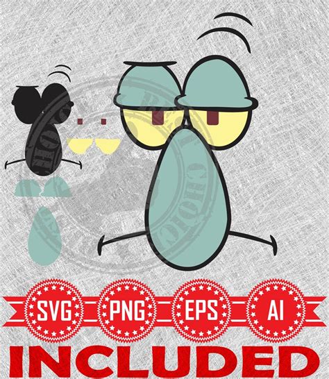 Squidward Face Svg Cut File Squidward Spongebob Face Etsy