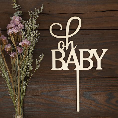 Buy Oh Baby Cake Topper Baby Shower Oh Baby Cake Topper Rustic Wood