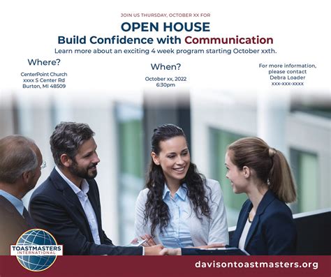 Toastmasters Open House Flyer And Social Media Layout Behance