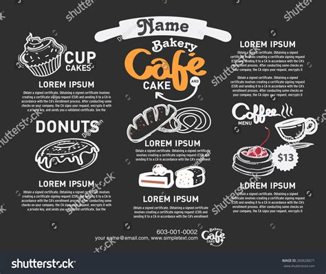 Menu Bakery Design Template Stock Vector (Royalty Free) 260628671 ...