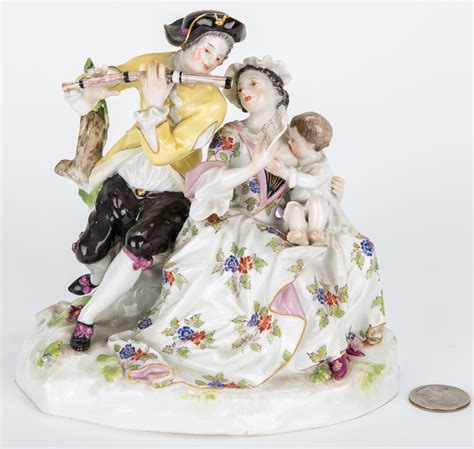 Lot Meissen Porcelain Figural Group Case Auctions