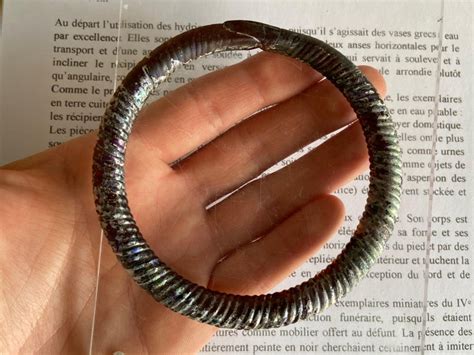 Roman Twisted Iridescent Dark Amber Glass Bracelet 1st 3rd Century Ad
