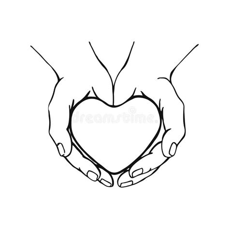 Hands Holding Heart. Hand Drawn Vector Illustration Stock Vector ...