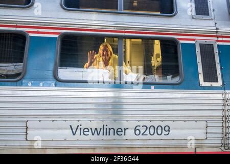 Amtrak Silver Meteor Passenger Train Arriving At Deland Railroad