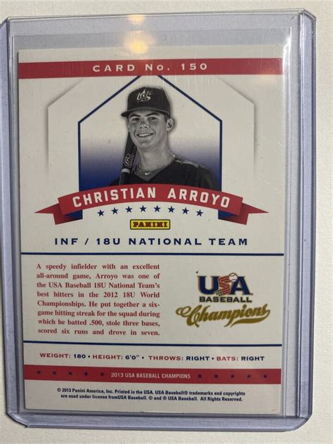 Christian Arroyo Panini Usa Baseball Champions Mirror Blue Xx