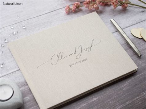 Personalised Wedding Guest Book. Simple Elegant Text Design. - Etsy