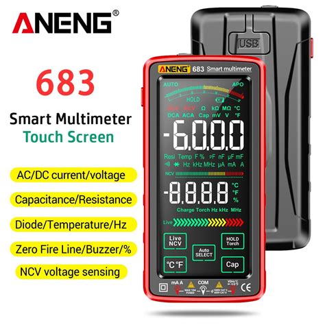 Aneng Smart Digital Multimeter Touch Screen Counts Ac Dc