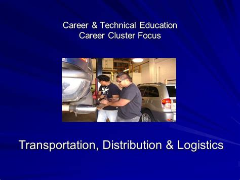 Transportation Distribution And Logistics Career Cluster