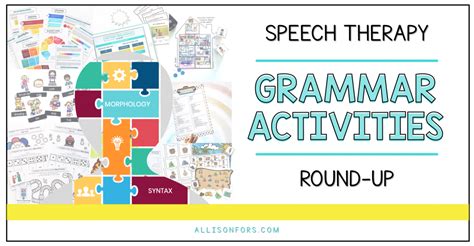 Grammar Activities For Speech Therapy Allison Fors Inc