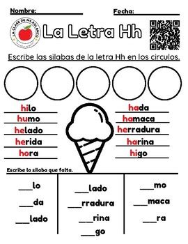 La Letra Hh Ha He Hi Ho Hu By La Clase De Mspolanco Tpt