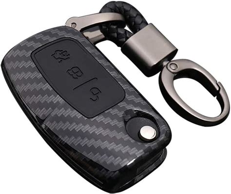 Happyit Abs Carbon Fiber Shell Silicone Car Key Cover Cases Keychain