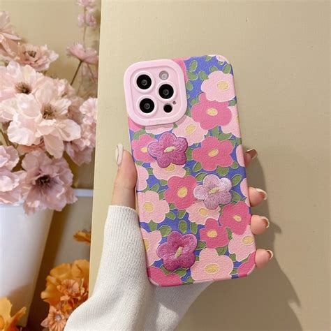 Pink Floral Phone Case For iPhone 13 12 11 Pro Max X Xr 8 7+