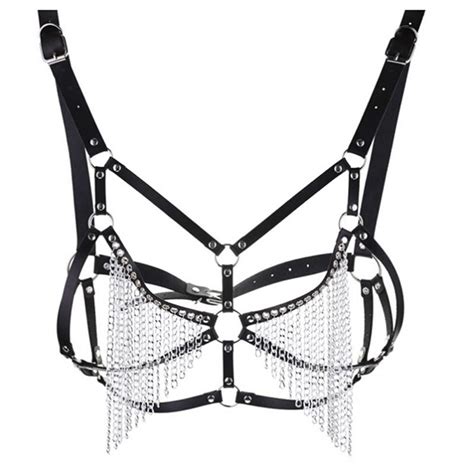 Women S Accessories Women Punk Goth Pu Leather Body Bra Chest Harness