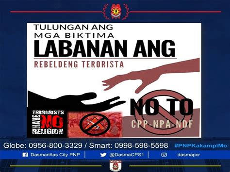 Dasmariñas CPS on Twitter: "SAY 'NO' TO CPP-NPA-NDF #WeServeandProtect ...