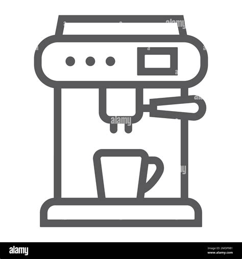 Coffee Machine Line Icon Appliance And Kitchen Coffee Maker Sign