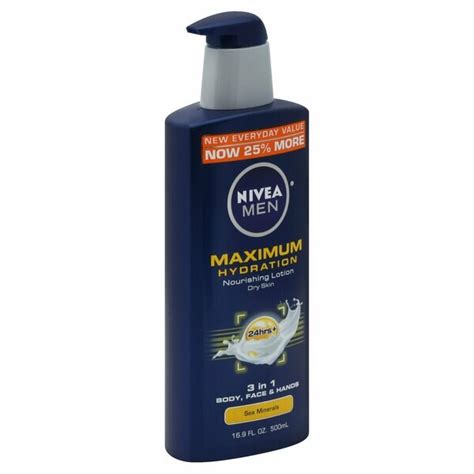 Nivea Men Maximum Hydration 3in1 Nourishing Lotion Body Hands Face