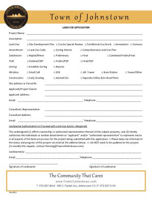 Fillable Online Land Use Application Form Fax Email Print Pdffiller