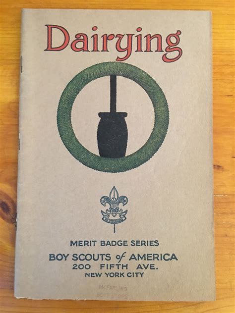 1926 Dairying Merit Badge Book Merit Badge Boy Scouts Of America Badge