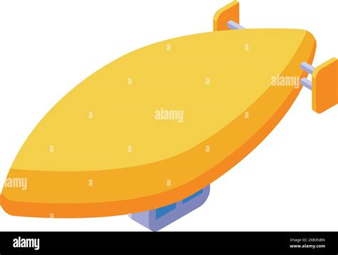 Yellow Zeppelin Dirigible Flying In The Sky Stock Vector Image Art