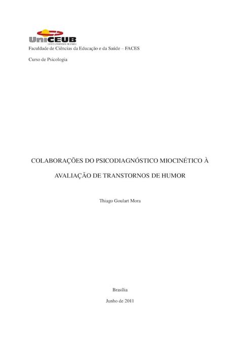 Pdf Colabora Es Do Psicodiagn Stico Miocin Tico