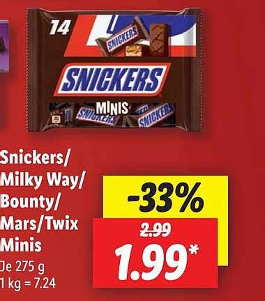 Snickers Milky Way Bounty Mars Oder Twix Minis Angebot Bei Lidl