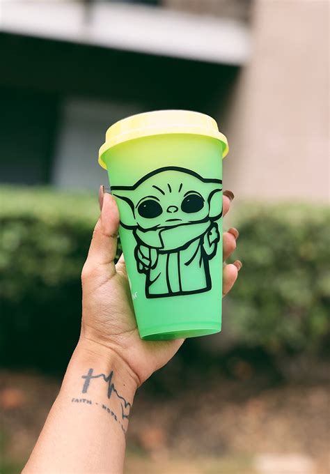 Baby Yoda Color Changing Cup Reusable Cup Star Wars Vinyl Etsy