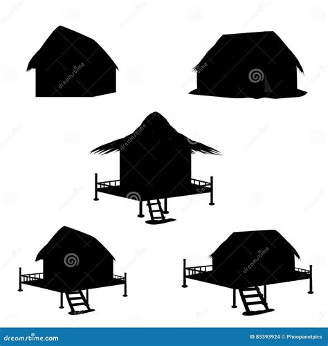 Silhouettes Hut Stock Vector Illustration Of Shanty 85393924