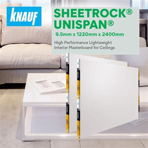 Knauf Usg Boral Sheetrock Unispan Ceiling Plaster Board Mm T X