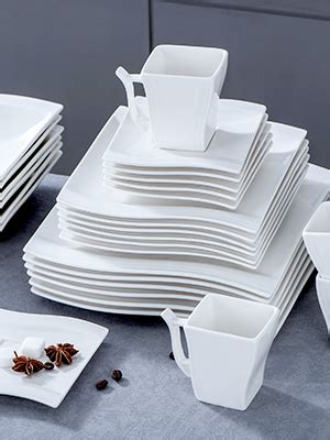 Malacasa Piece Dinner Sets For People Porcelain Square Plates