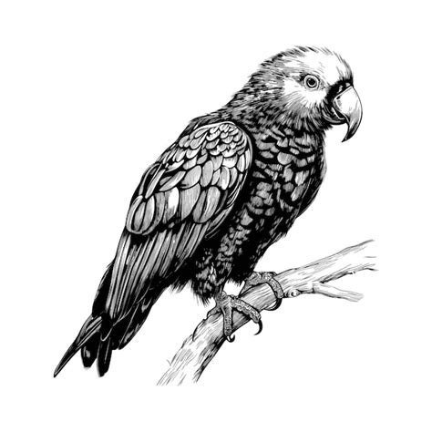 Premium Vector Hand Drawn Parrot Bird Sketch Doodle Style