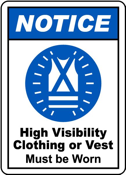 High Visibility Clothing or Vest Sign - Get 10% Off Now