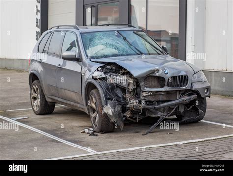 Bmw Car Wreck Stock Photo Alamy