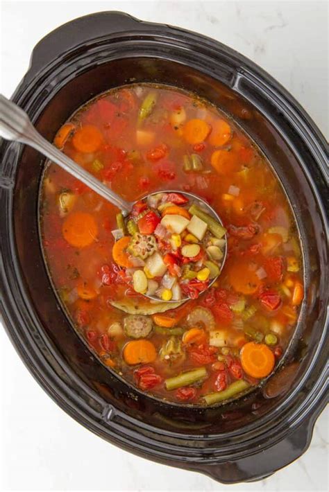 Easy Crock Pot Vegetable Soup The Blond Cook