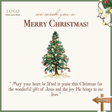 Custom Christmas Card With Company Logo And Christmas Tree | Business ...