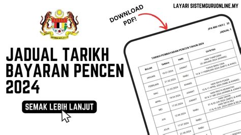 Jadual Tarikh Bayaran Pencen 2024 Rasmi Oleh Jpa