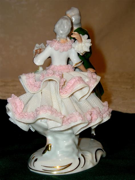 Dresden Porcelain Lace Dancing Couple Figurine From Sweetcandy On Ruby Lane