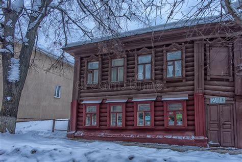 Old Wooden Houses On A City Street Editorial Stock Image Image Of