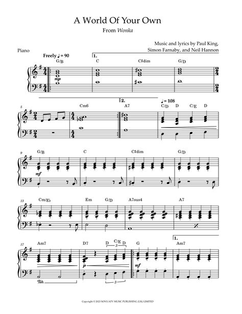 A World Of Your Own Arr David Lartey By Paul King Sheet Music For