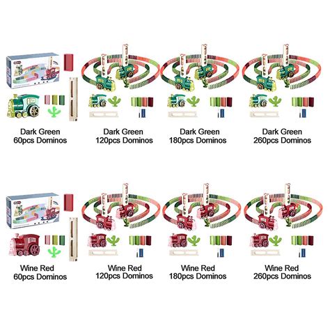 For Kids Blocks Automatic Laying Stacking Domino Train Toy Set Electric