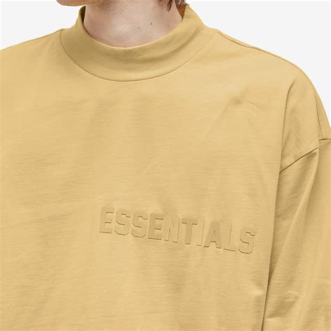 Fear Of God Essentials Mens Long Sleeve T Shirt In Light Tuscan Fear