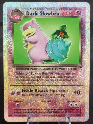 Pokemon Dark Slowbro Reverse Holo Rare 8 110 Legendary Collection EBay