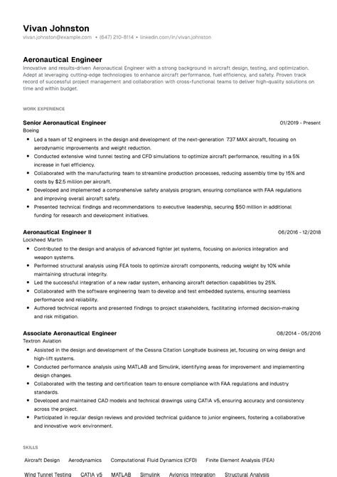 Aeronautical Engineer Resume Examples Writing Guide