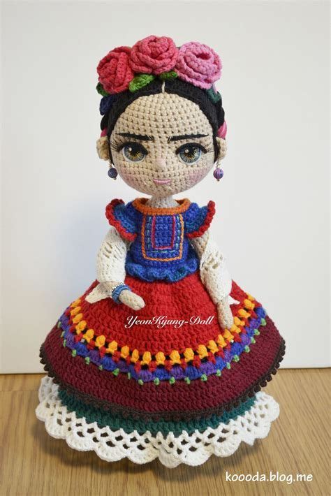 Frida Kahlo Amigurumi Doll Muñeca De Punto Muñeca Poupées en