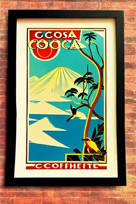 Art Deco Travel Poster Costa Rica Monteverde With Stable Diffusion