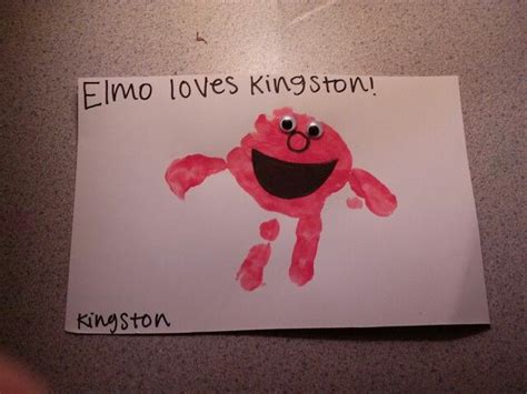 Cute Little Elmo Handprint Craft Idea For Preschoolers Activities